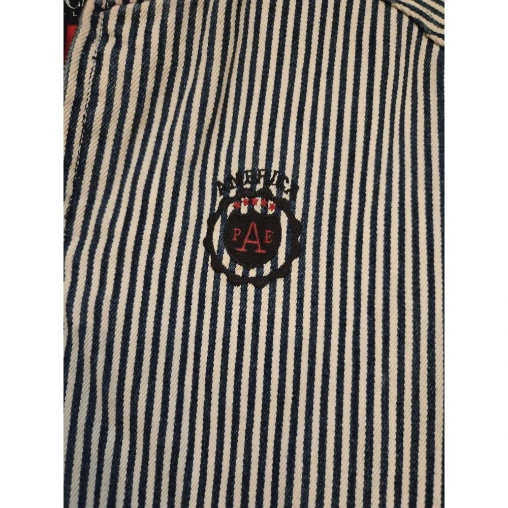 Vintage 90s Perry Ellis America Bomber Jacket M Striped Cotton Hong Kong